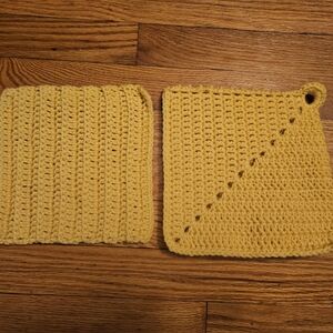 Yellow Crochet Pot Holders